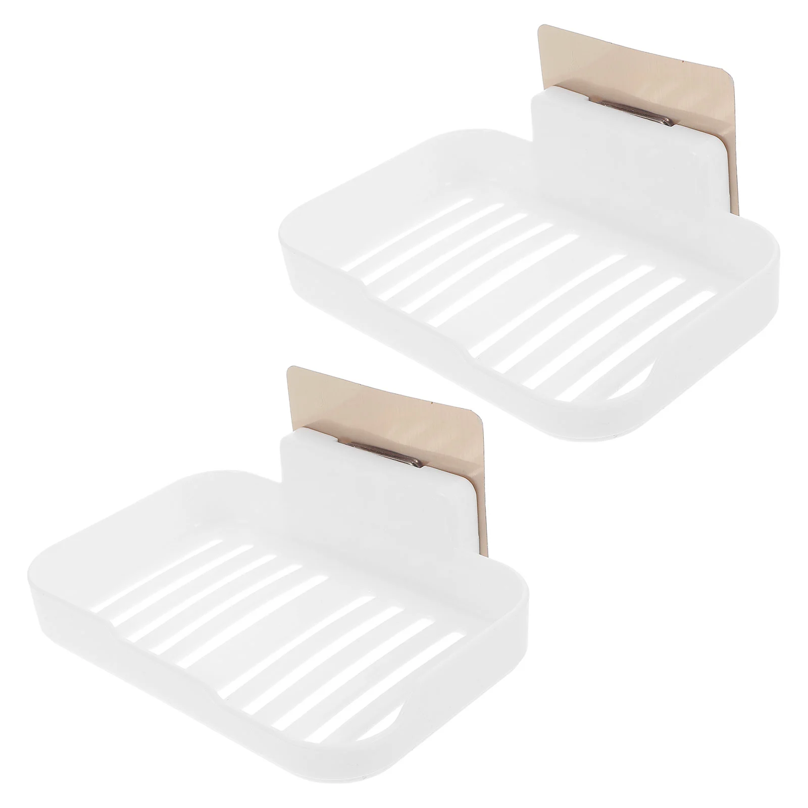 

2pcs RV Bathroom Soap Box Wall Mounted Holder Adhesive Shelf Travel Dish Shower Tray Multi Layer Cup Space Saving