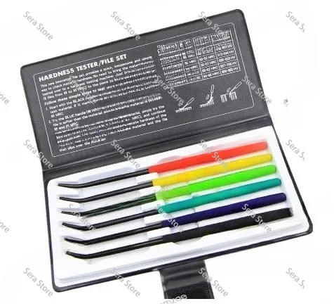 Handheld Hardness Tester Checker File 6PCS/Set Hardness Tester File HRC40-65