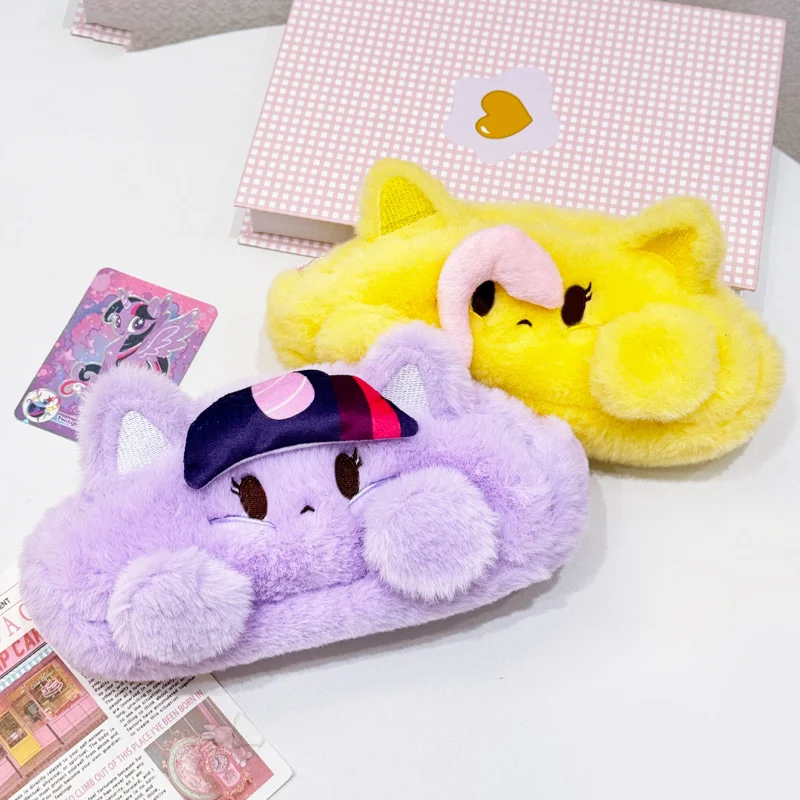 Estuche de lápices de felpa Kawaii My Little Pony, bolsa de maquillaje para niñas, monedero portátil, bonito organizador de papelería, bolsa de lápices, almacenamiento escolar