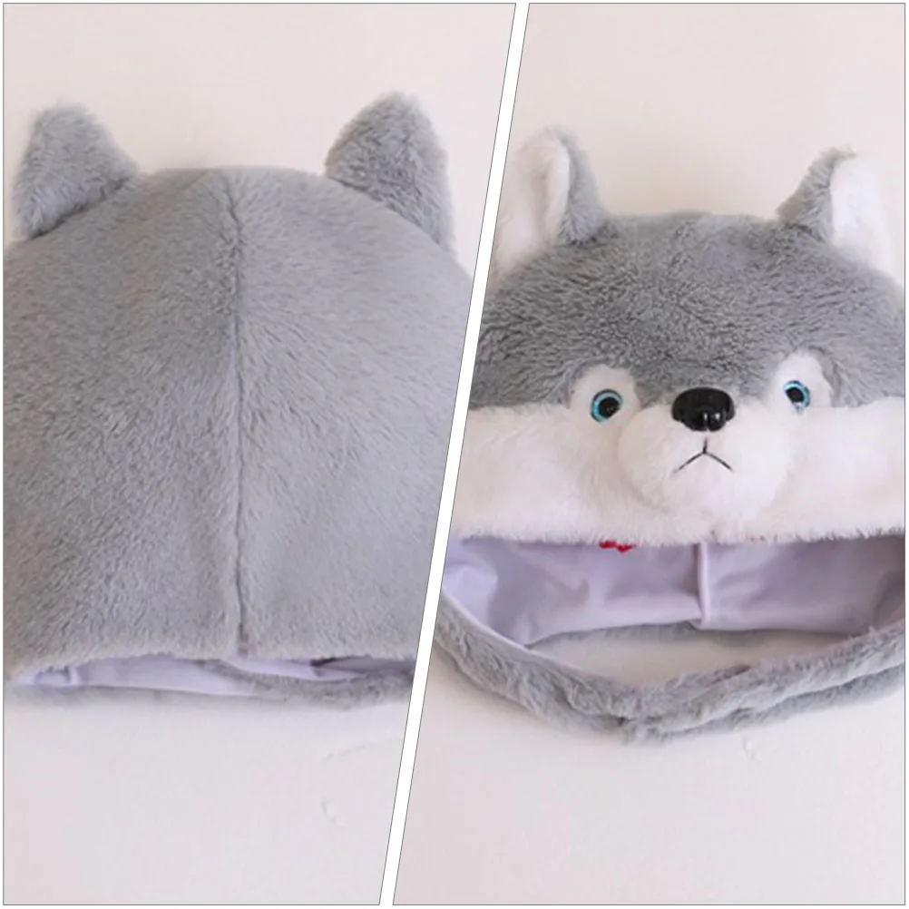 

Husky Headgear Dog Hat Winter Bucket Hats Party Selfie Props Cartoon Animal Costume Adult Cosplay Headwear