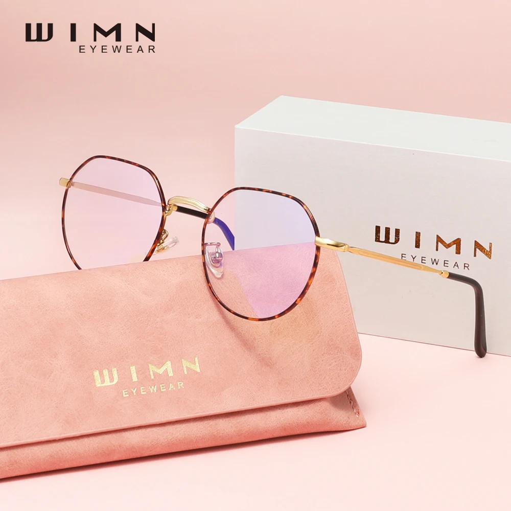 

WIMN Fashion Women Round Anti-Blue Light Reading Glasses Men Alloy Transparent Lens Eye Glasses