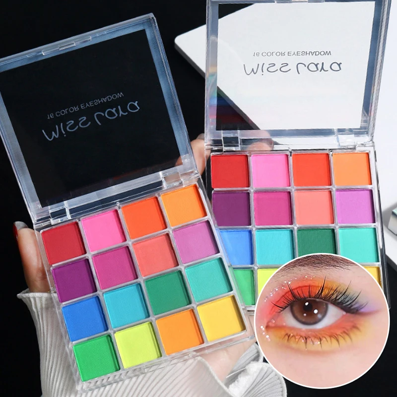 HUA HUA 16Color Eye Shadow Plate Eyeshadow Girl Beginner Makeup Tray Sculpture Highlight Cosmetic For Girls Accessories Cosmetic