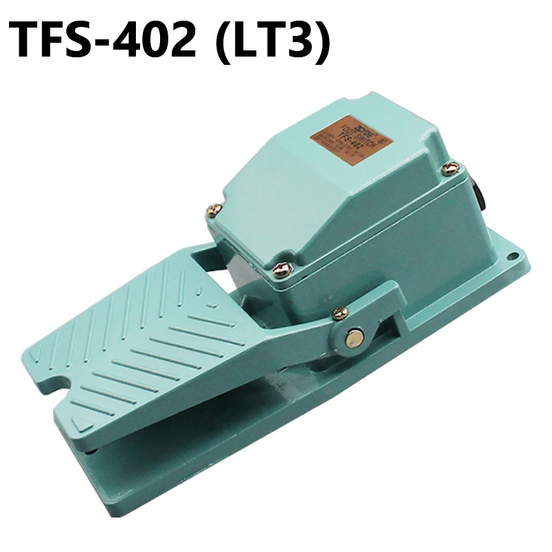 AC 250V 15A 1NO 1NC Momentary Treadle Pedal Foot Switch w Cable Gland TFS-402 Green