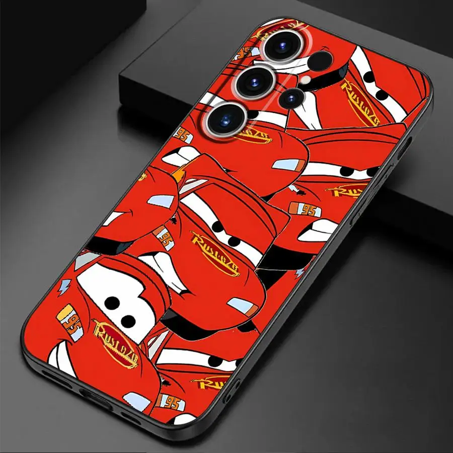 Disney Lightning McQueen Cool Back Soft Cover Case for Samsung Galaxy S24 Ultra S21 5G S22 Plus S23 Ultra S21 FE S20 S23 FE S21