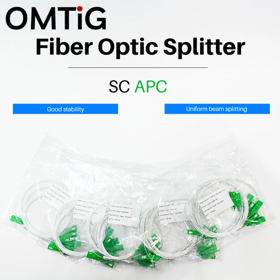 

10/30pcs/lot Original 1X2 1X4 1X8 1X16 1X32 PLC Spliter SC/APC SM G657A1 0.9mm PVC 1m FTTH Fiber Optic Splitter