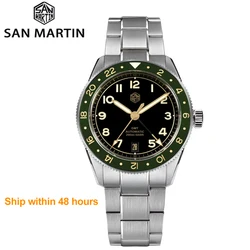 San Martin 38mm Men Dive Watch Limited Edition GMT NH34 Automatic Movement Sapphire BGW-9 C3 Luminous 120 Clicks Watches SN0140W