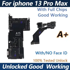 Bilashmart 100% Working iPhone 13 Pro max Motherboard Unlocked Clean iCloud Logic Board With Face ID Support IOS update Mainboard