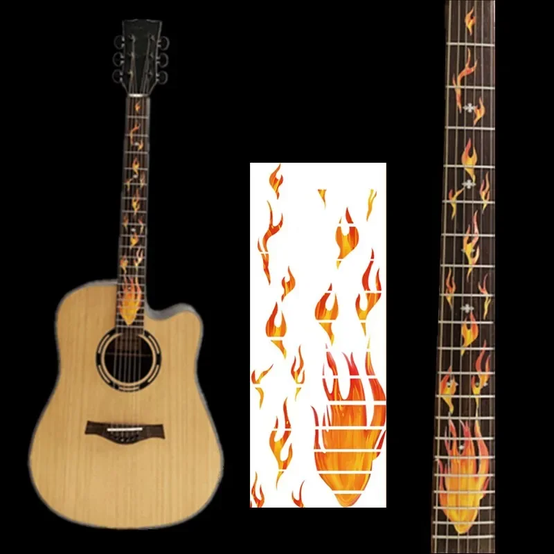 10 Styles Cross Inlay Decals Fretboard Sticker For Electric Acoustic Guitar Bass Ultra Thin Sticker Ukulele Guitarra Accessories