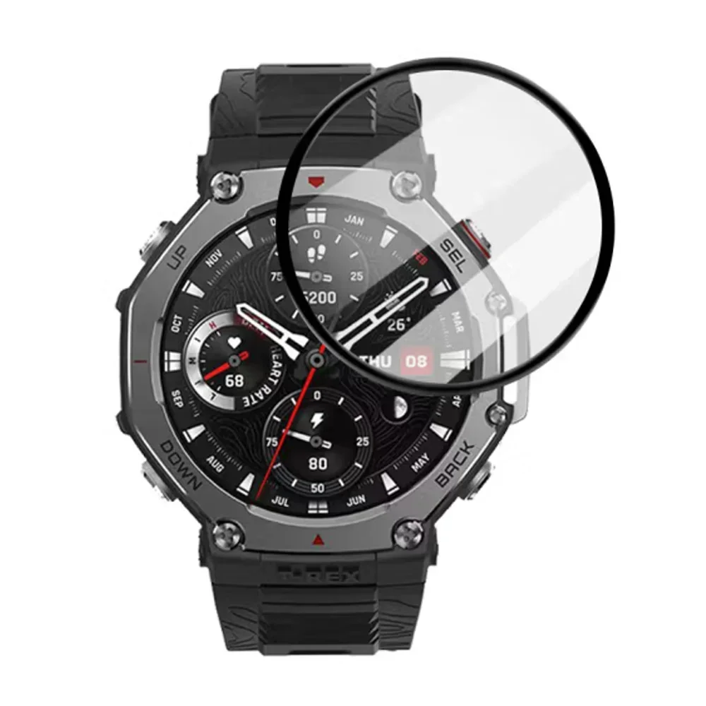 2Pcs Screen Protector For Amazfit T-rex 3 Smart Watch 9D Curved Edge Screen Protector for Huami Amazfit T-rex 3 Film Not Glass
