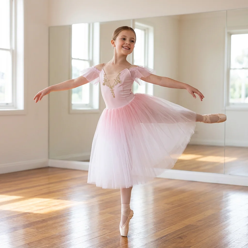 Falda tutú de ballet rosa romántica, vestido largo de tul suave para niñas, niños y mujeres adultas, disfraz de bailarina española para espectáculos.