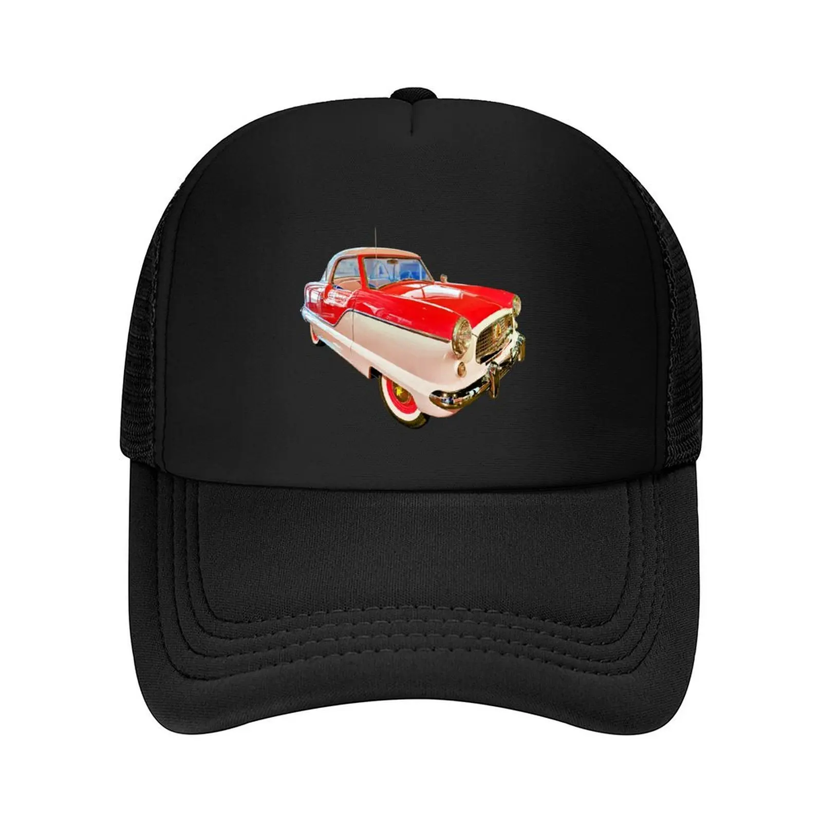 

Nash Metropolitan in shiny red - classic vintage car photo Baseball Cap fun hats cute Dropshipping Hip Hop For Man Women's