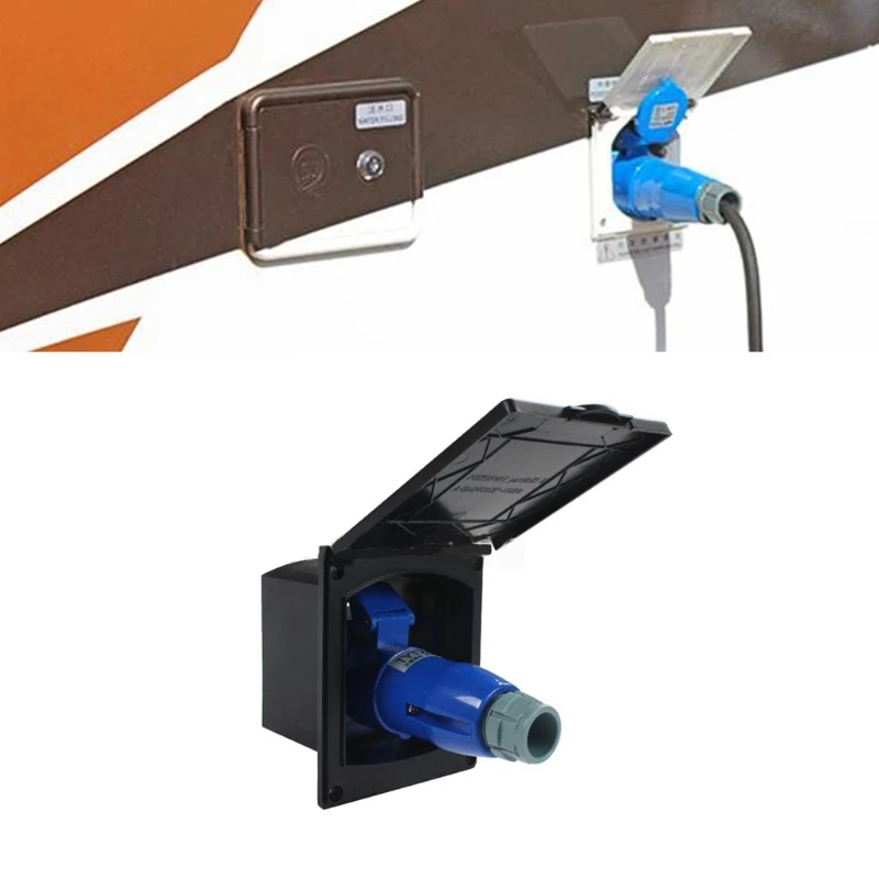 220V-240V 16A External Flush Hook Up Power Outlet Trailer Flush Inlet Socket Automotive Accessories