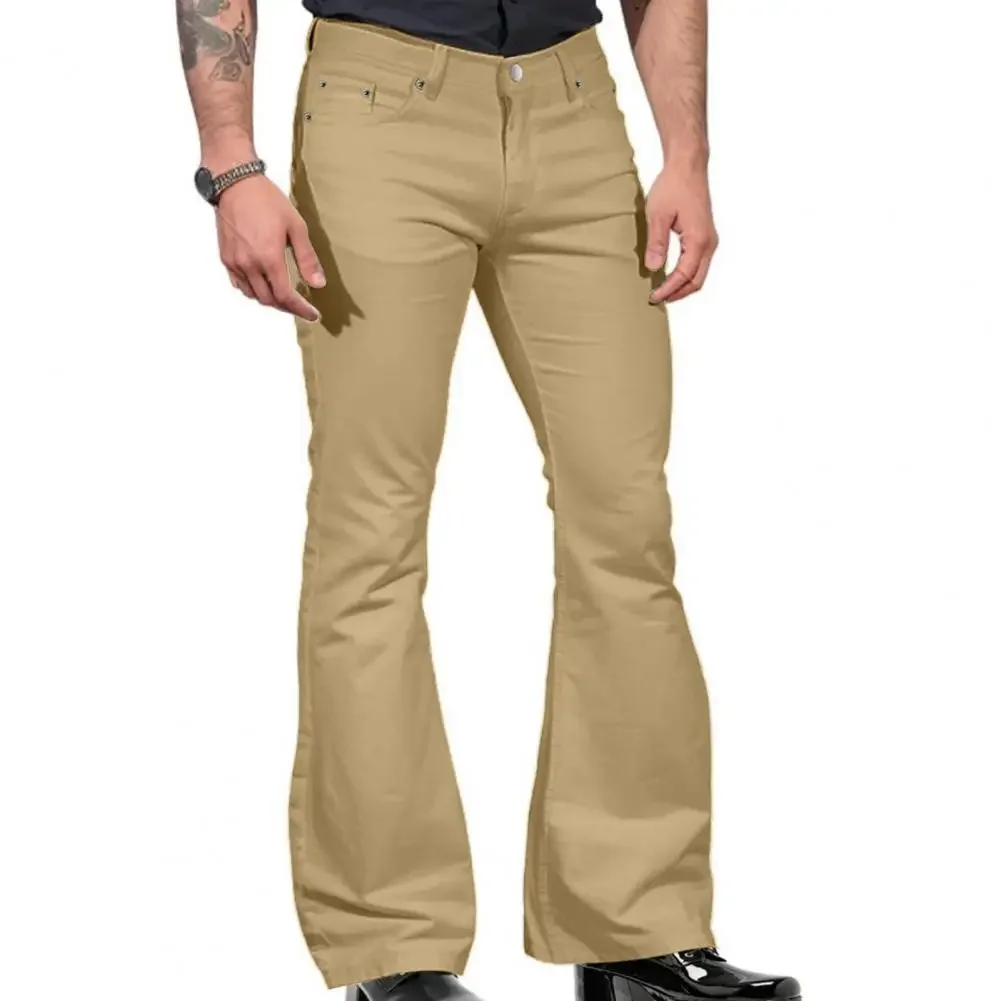 Flattering Bell Bottom Trousers Retro-inspired Flared Pants Fashionable Men's Vintage Jeans Slim Fit Bell Bottom For Harajuku