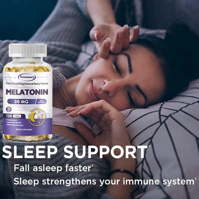 Melatonin Capsules - Fall Asleep Faster, Promote Sleep Quality & Deep Sleep, Relieve Stress, Improve Insomnia