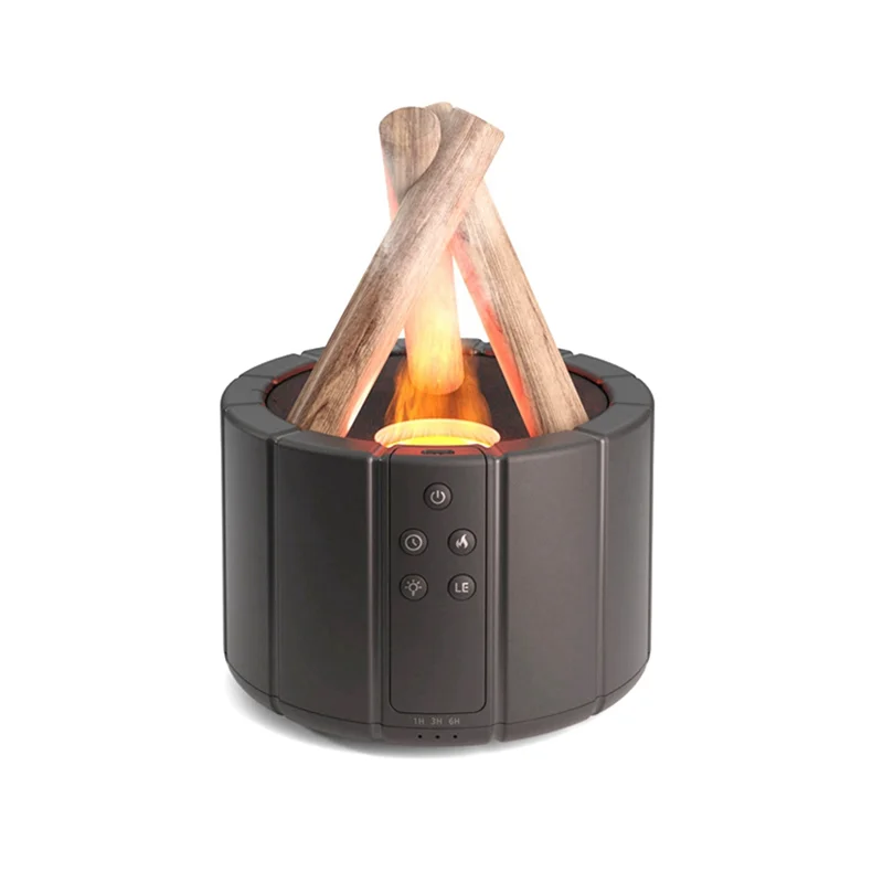 Campfire Aromatherapy Machine Home Aromatherapy Machine Essential Oil Aromatherapy Flame Humidifier Home Deco Black