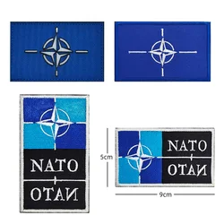 OTAN NATO Flag patch Hook and Loop Embroideried Badge for Clothes Backpack Tactical Patches Reflective Cloth Sticker