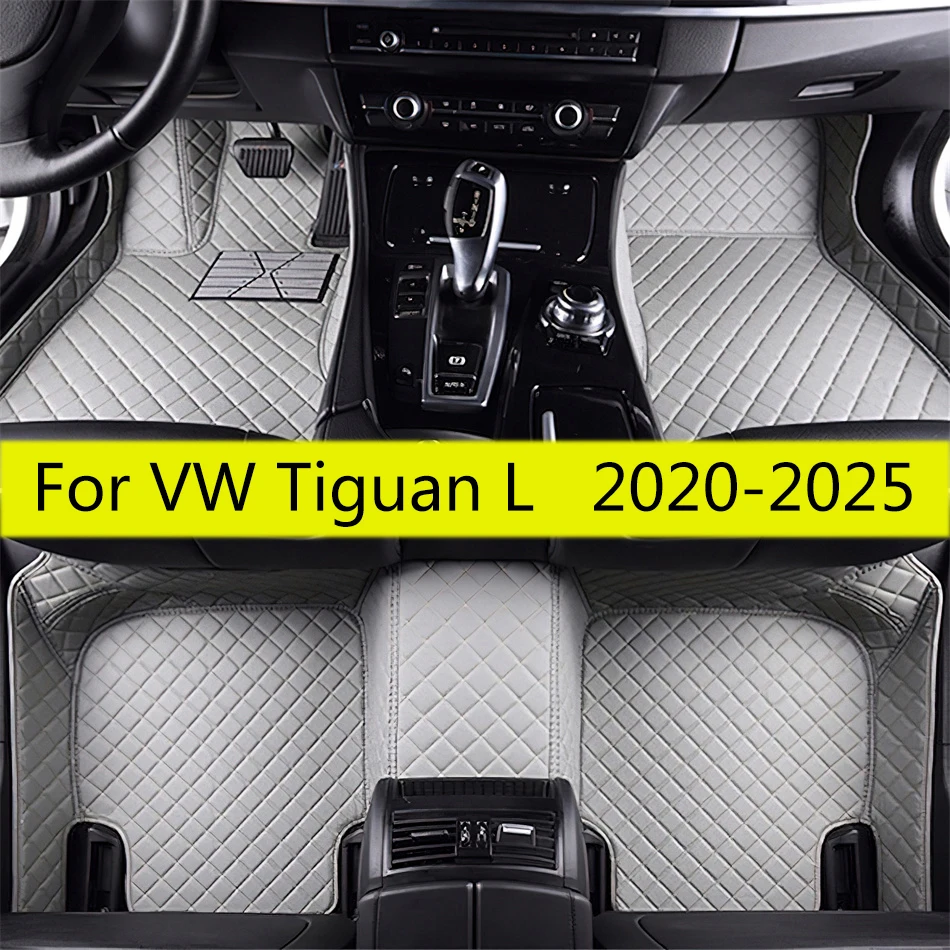 

7 Seats Car Floor Mats For VW Volkswagen Tiguan L 2020 2021 2022 2023 2024 2025 Auto Leather Full Set Carpet Pads Foot Mat Rugs