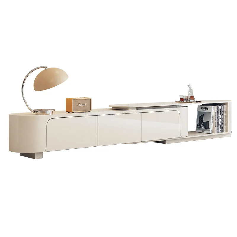 French cream wind coffee table living small apartment simple Internet celebrity size round coffee table TV cabinet