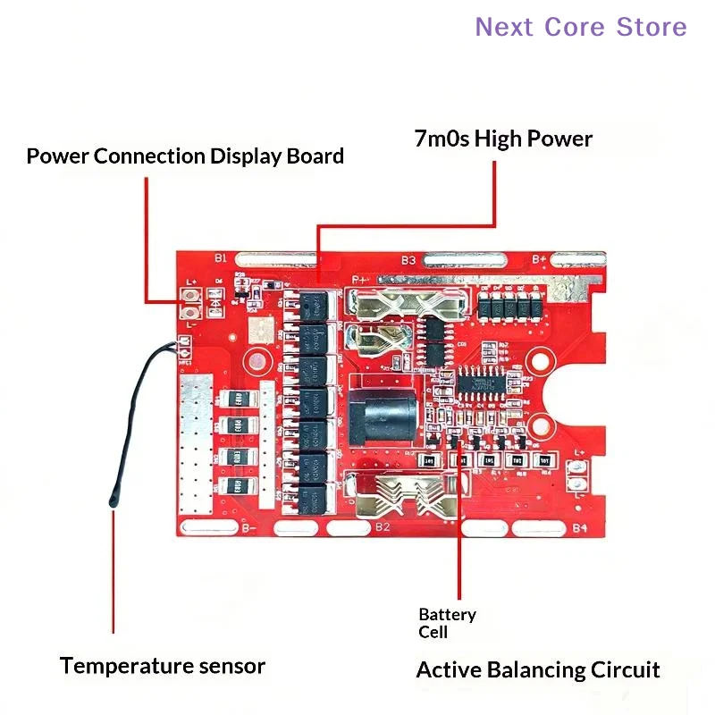 [NC]1Pcs Li-battery Protection Board 21V 7MOS For Electric Tools With Balancing Circuit And Temperature Protection[NC]