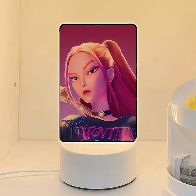 KPop K-POP Demon Hunters Kawaii Zoe Mira Rumi Saja Boys Superstar Monochrome Light Remote Control 16 Color Light Night Light - Image 4