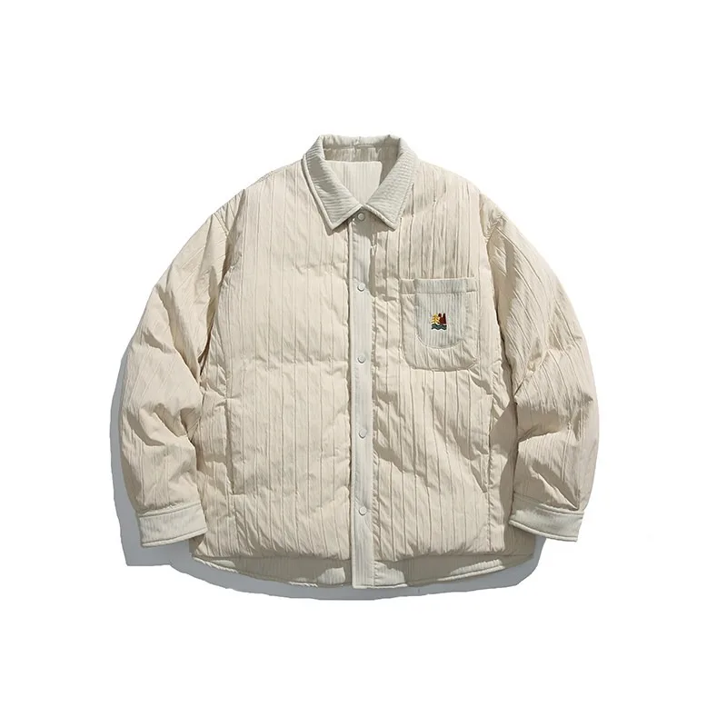 Trendy Winter Down Jacket Men's Casual Japanese Original Beige Collar Warm and Lightweight  Top White Duck Down coat