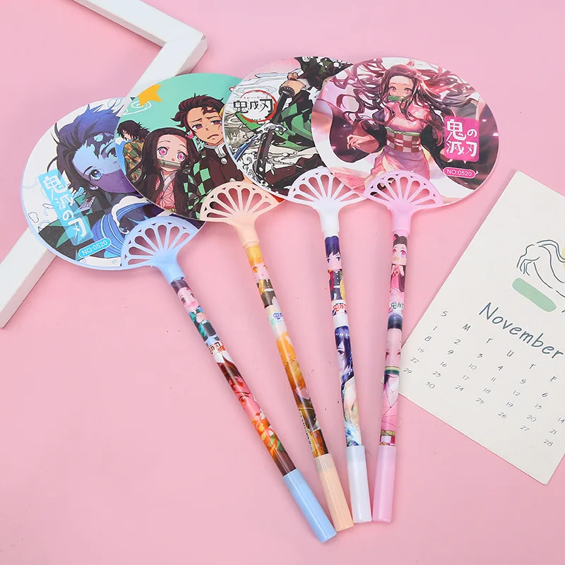 

36pcs/lot Kawaii Demon Slayer Gel Pen Cute Fan 0.5mm Black Ink Neutral Pens Kids Gift Creative Stationery Office School Supplies