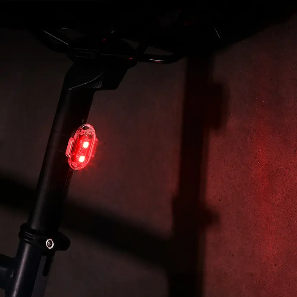 Mini luz trasera recargable por USB para bicicleta, luz Flash para motocicleta, luz de advertencia de conducción nocturna impermeable, luces de ciclismo en 7 colores