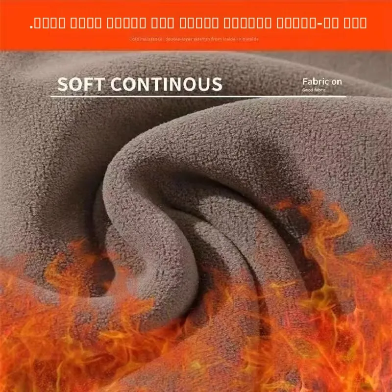 Men's Fce Lined Casual Pants Elastic Waist Loose Fit Autumn Winter Warm Thermal Workwear Polyester Fiber Spor Sle