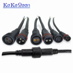 Waterproof Male Female Cable Connector IP67 2 -8 Pin 0.3/0.75/1.52/2.5Square Plug Butt Extension Line Outdoor LED Wire Connector