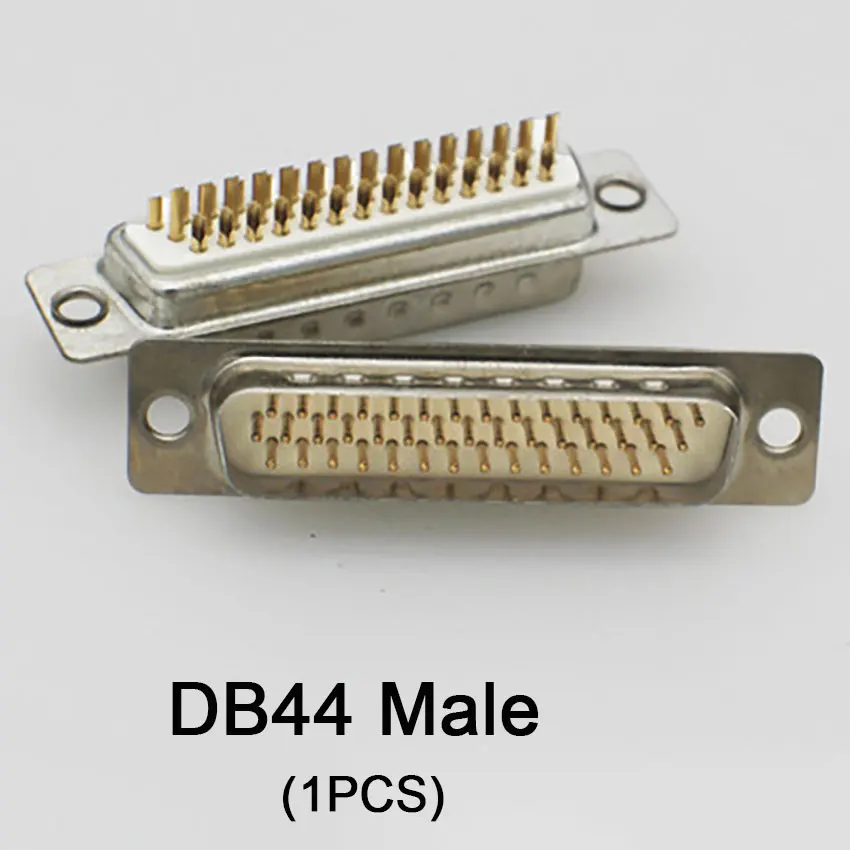 DB44 Solder Head Male Plug/Female Socket Plastic Housing Kit 3 Row 44 Pin Serial Connector D-SUB 44 Adapter Grey Black Housing