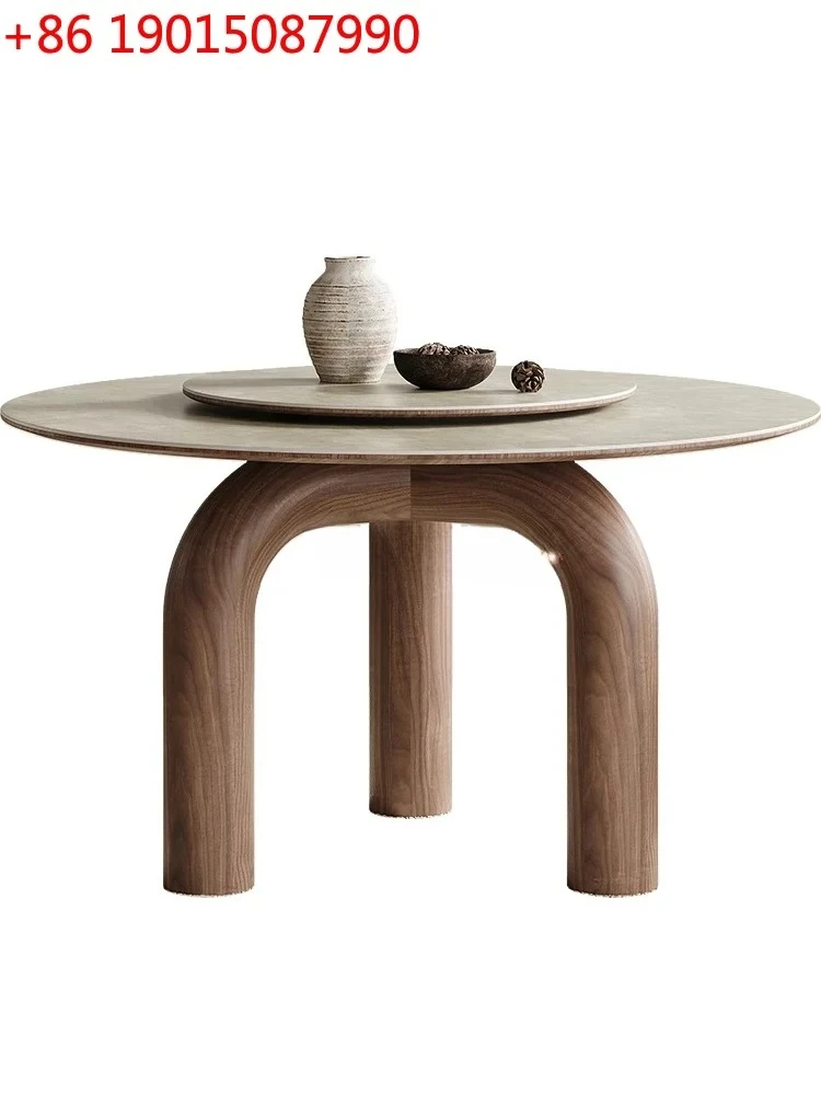 

Ретро-стол из каменной плиты, круглый, бесшумный, в средневековом стиле, современный скандинавский обеденный стол и стулья из ясеня