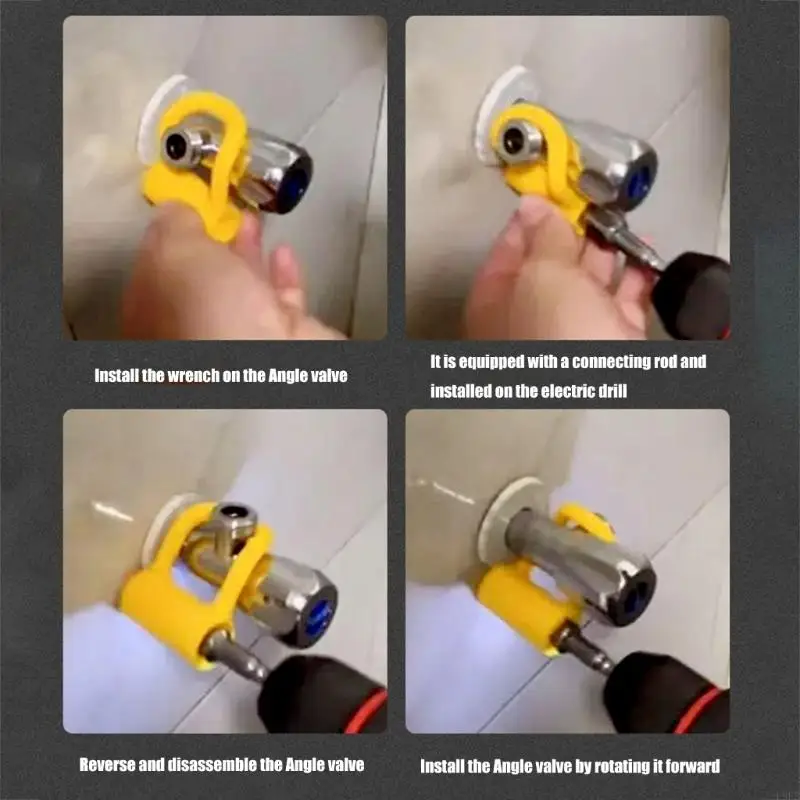 

P9FB Multiple Size Angle Valves Wrench Spanner Tool Steel Ergonomic Handle Nonslip Grip For Home Bathroom Kitchen Pipe Repair