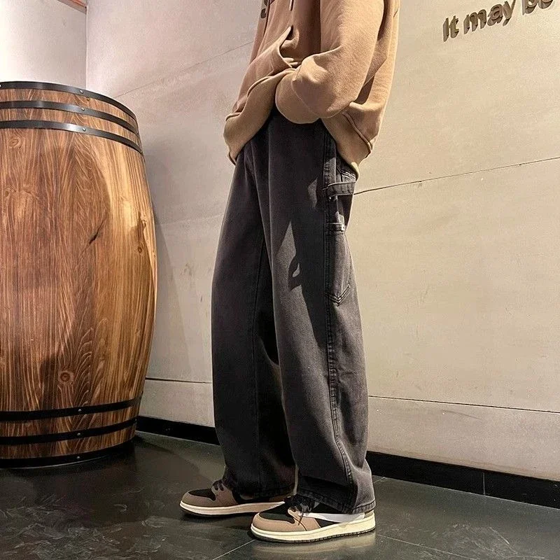 

Straight Male Cowboy Pants Washed Aesthetic Xs Y2k Trousers Streetwear Stylish Regular Denim Designer Retro New in Men's Jeans