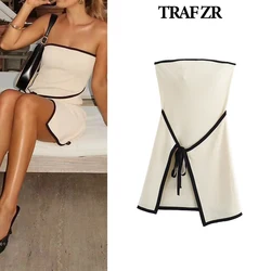 TRAF ZR Basics Dress Knit Strapless Dresses for Formal Occasions Elegant Gown Party Dress Elegant and Beautiful Women's Dresses