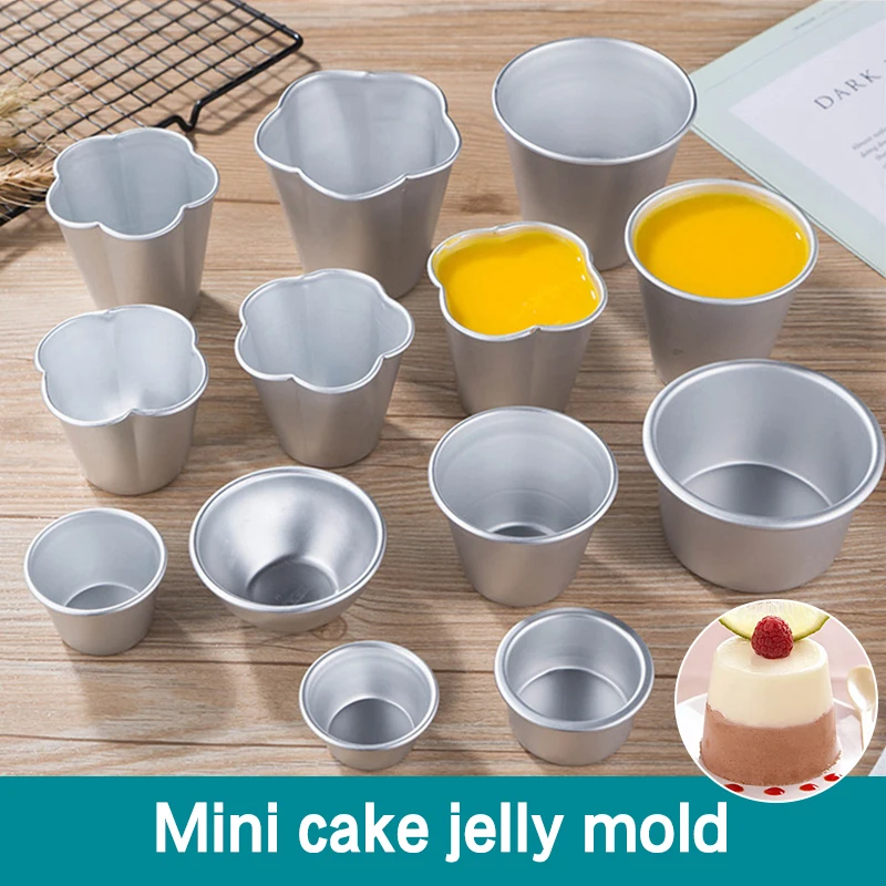 1PC Pudding Cup Molds Mini Fluted Cake Pans Non-Stick Jelly Molds Fast Heat-Up Aluminum Alloy Baking Mold