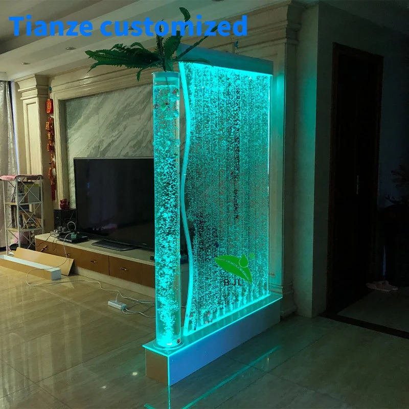 

(Customized) modern home decoration led multi color aquarium water bubble wall room divider