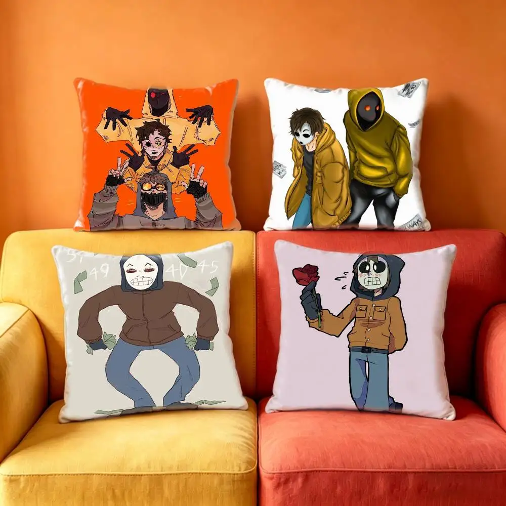 O-perator MH Marble Hornets  Pillow Case Anti-dustmite Pillowcase Invisible zipper silky Sofa cushion cover for bedroom