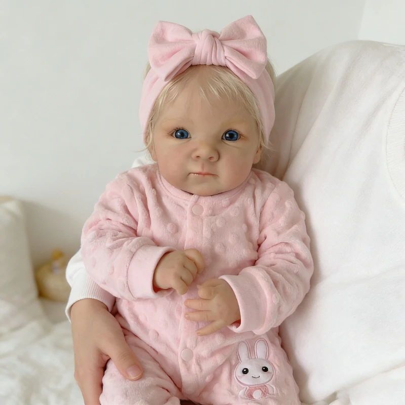 

19inch Soft Cotton Body Silicone Vinyl Reborn Doll Bettie with Rooted Blonde Hair Holiday Gift