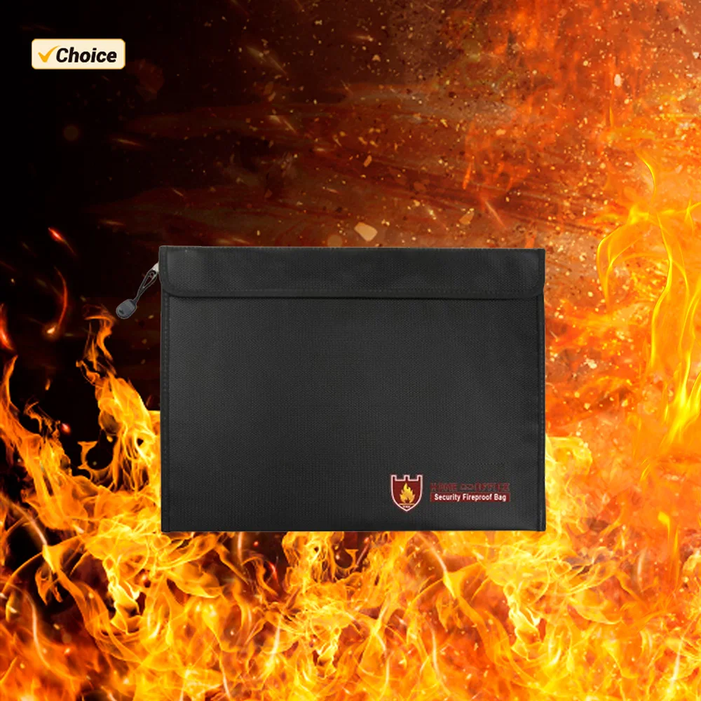 Document Organizer Bag Fireproof Waterproof Zippered File Bag Storage A4 Contract Certificate Suitable For Business Travel