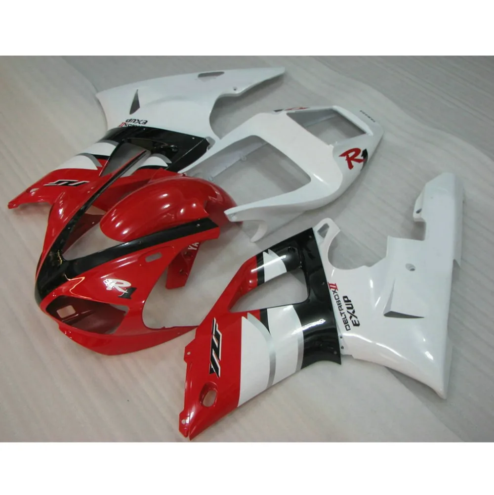 Custom ABS plastic motorcycle injection fairings kit for YAMAHA YZF R1 1998 1999 YZFR1 98 99 red white body repair fairing parts