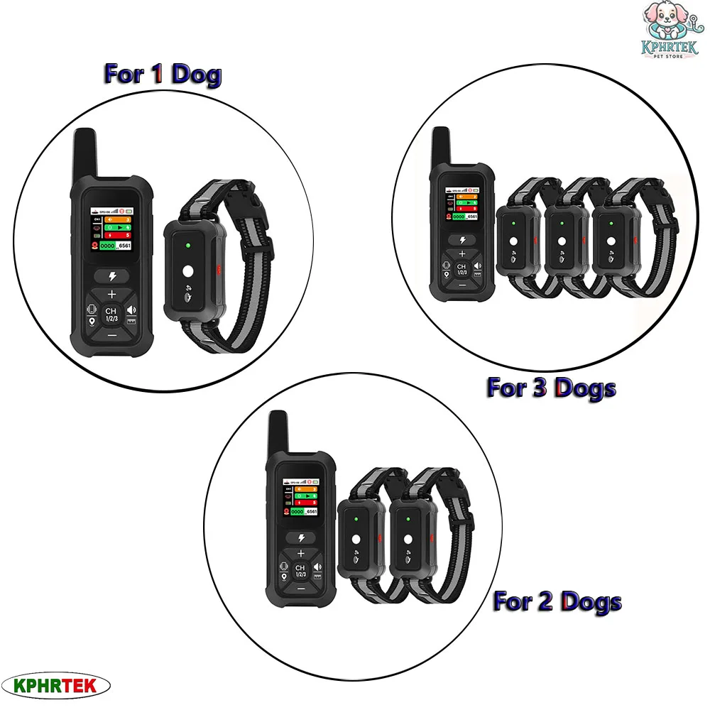 

Беспроводной GPS-ограждение для собак с регулируемой границей на 2000 м, ЖК-экраном, водонепроницаемый, перезаряжаемый, для 1/2/3 собак