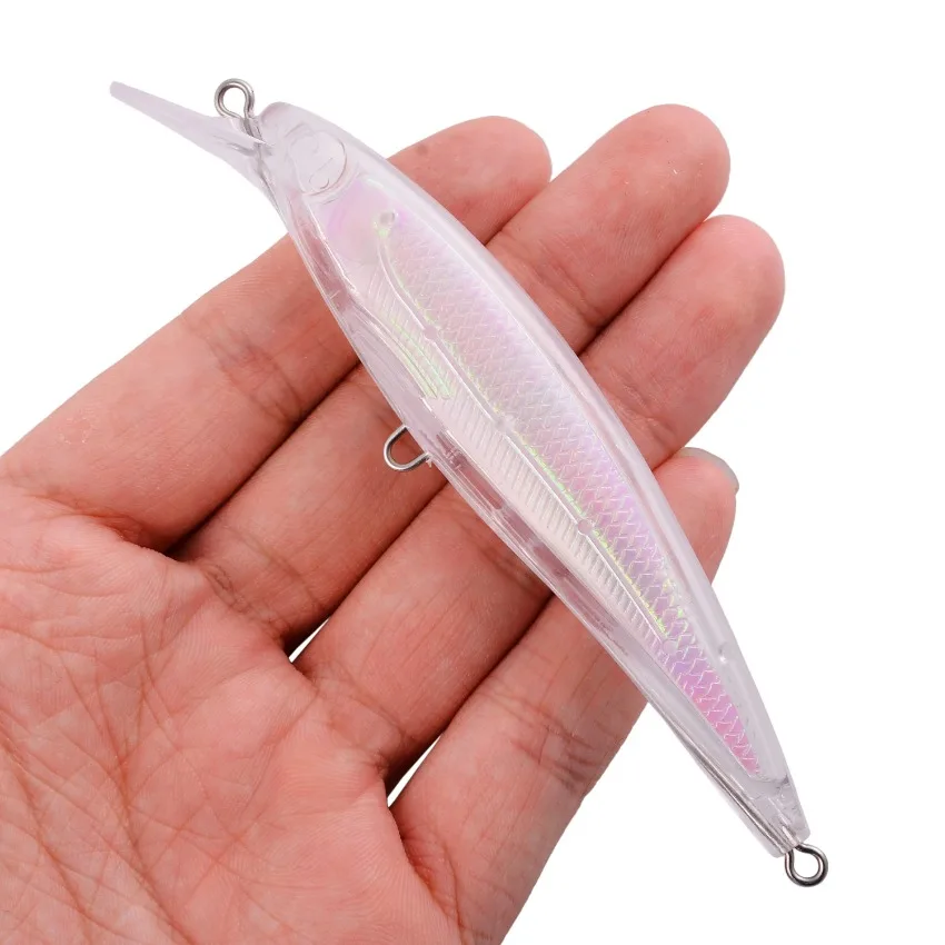 5pcs 11.6g 11.2cm Transparent Baits Blank Hard Baits 3D Unpainted Fishing Lure Bodies Minnow Wobbler