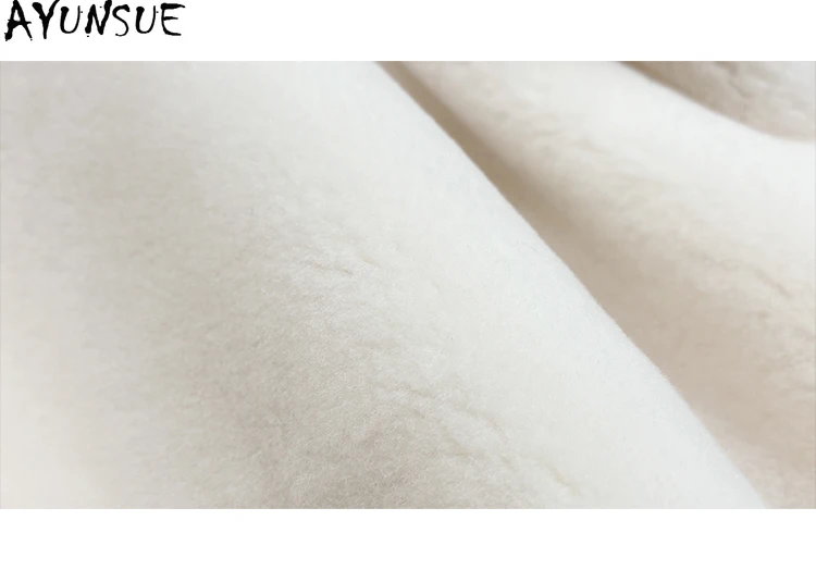 AYUNSUE Giacca in vera pelle di pecora lana di agnello merino donna vera pelliccia naturale cappotti lunghi sopra il ginocchio abiti invernali donna 2025