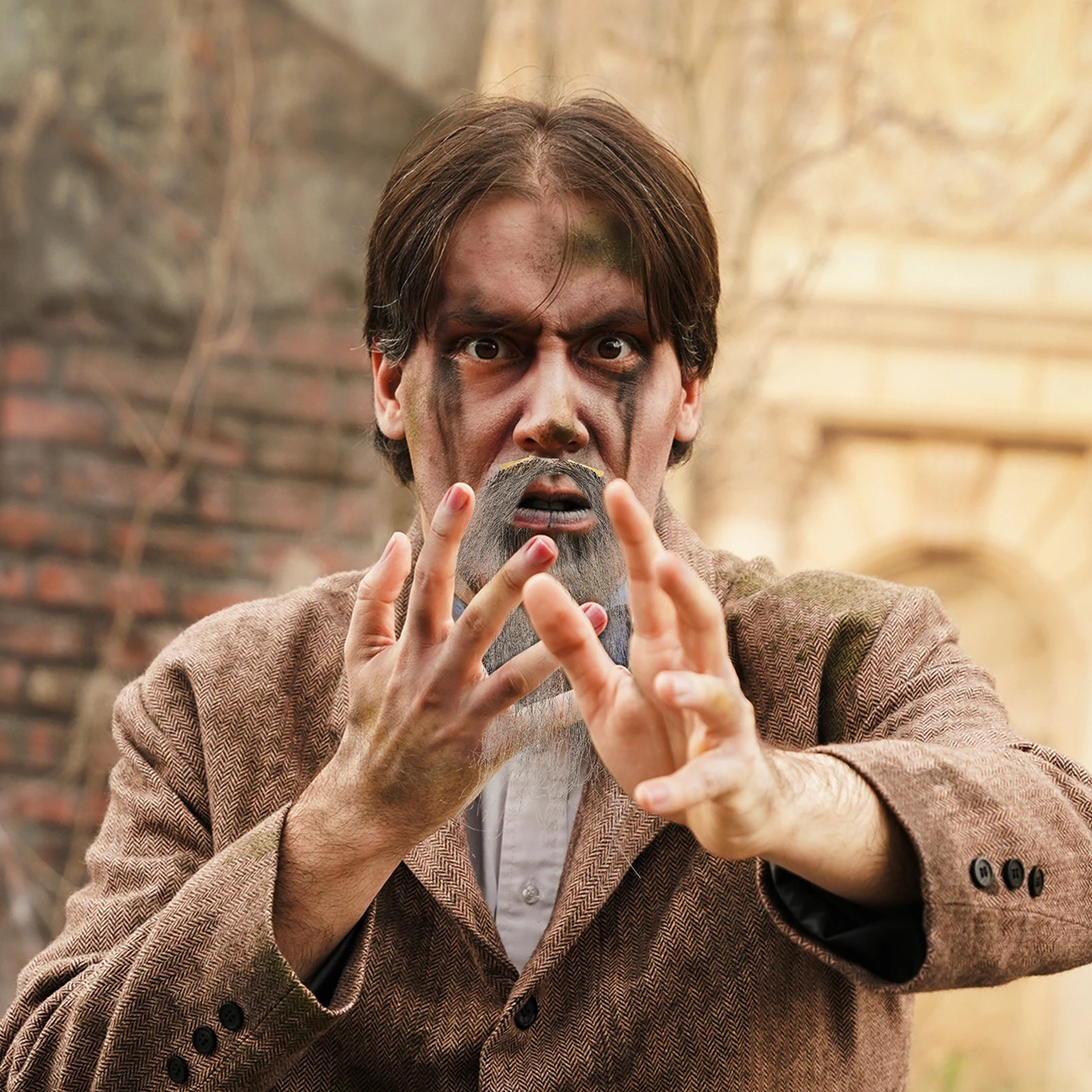 

1 set Fake Beard Realistic Mustache Halloween Performance DIY Artificial Beard Prop Lifelike Cosplay Stage