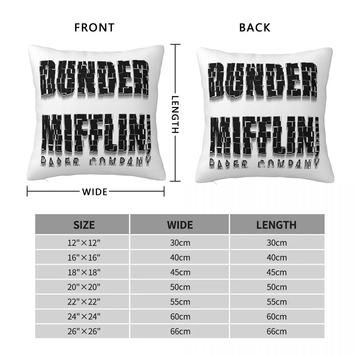 Writing Dunder Mifflin Paper Company Logo Square Pillowcase Pillow Cover Cushion Decor Comfort Throw Pillow for Home Sofa