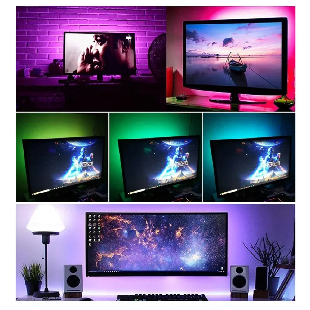 USB 1-30M LED Light Strip RGB 5050 Bluetooth APP Control Color Change Lighting Music Sync for Party PC TV Living Room Luces Led