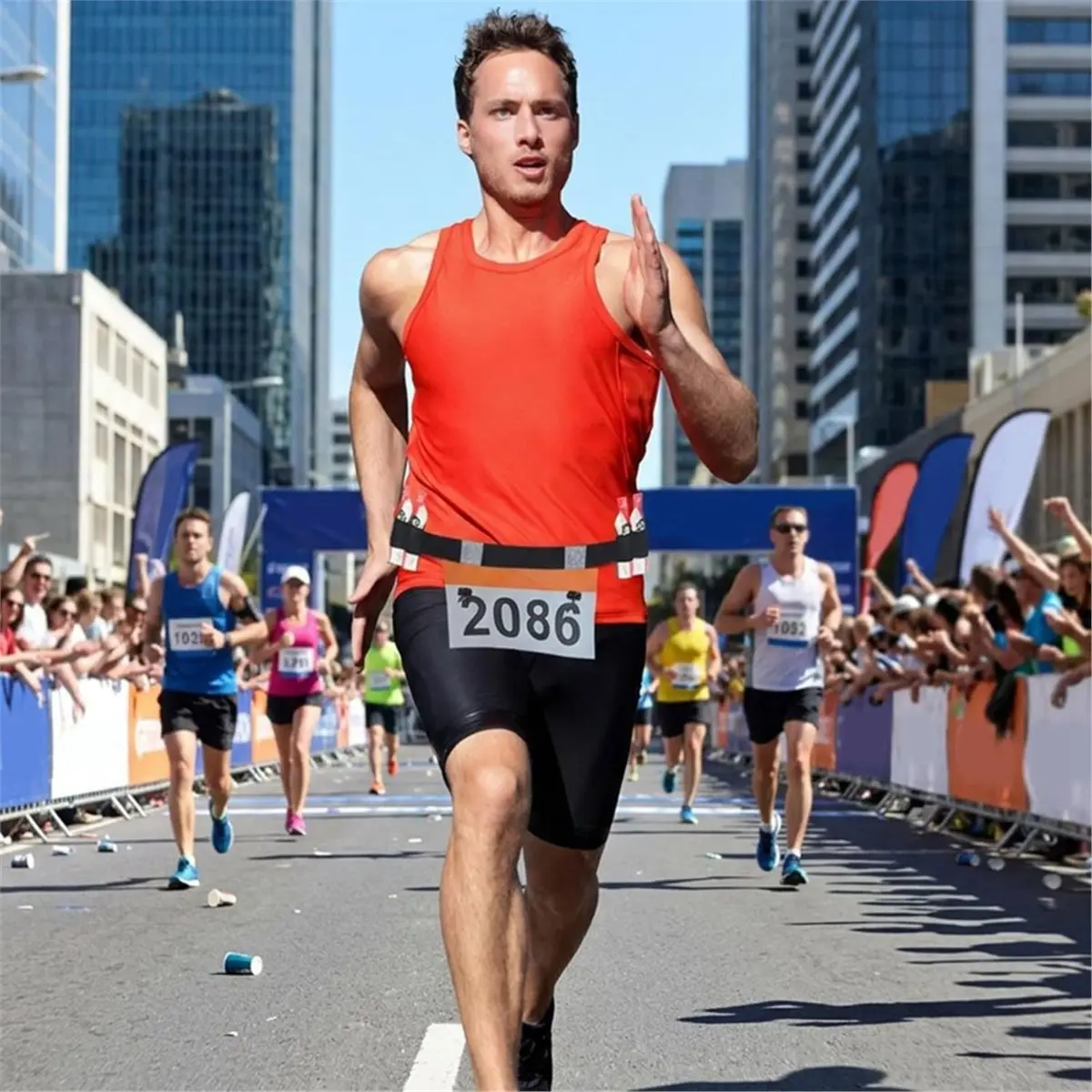 【MUST-HAVE LIST】 2Pcs Adjustable Running Belt , Sport Runners Belt Elastic Comfortable Race Bib Belt for Marathons and Racing