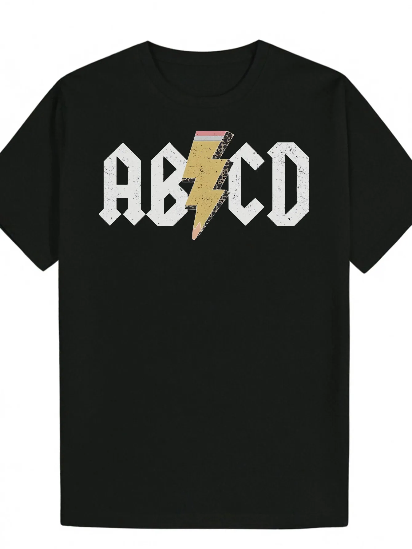 

Men's ROCK Lightning Symbol Crew Neck T-Shirt