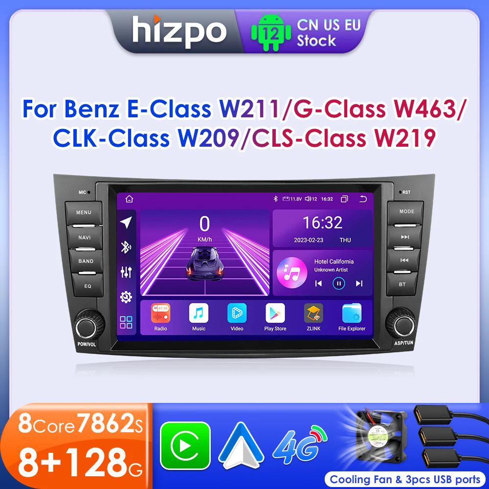 

Hizpo 8" Car Radio Stereo For Benz E-Class W211 2002-2009 CLS-CLK-G-Class W463 W209 W219 GPS Navi AI Carplay Multimidia Player