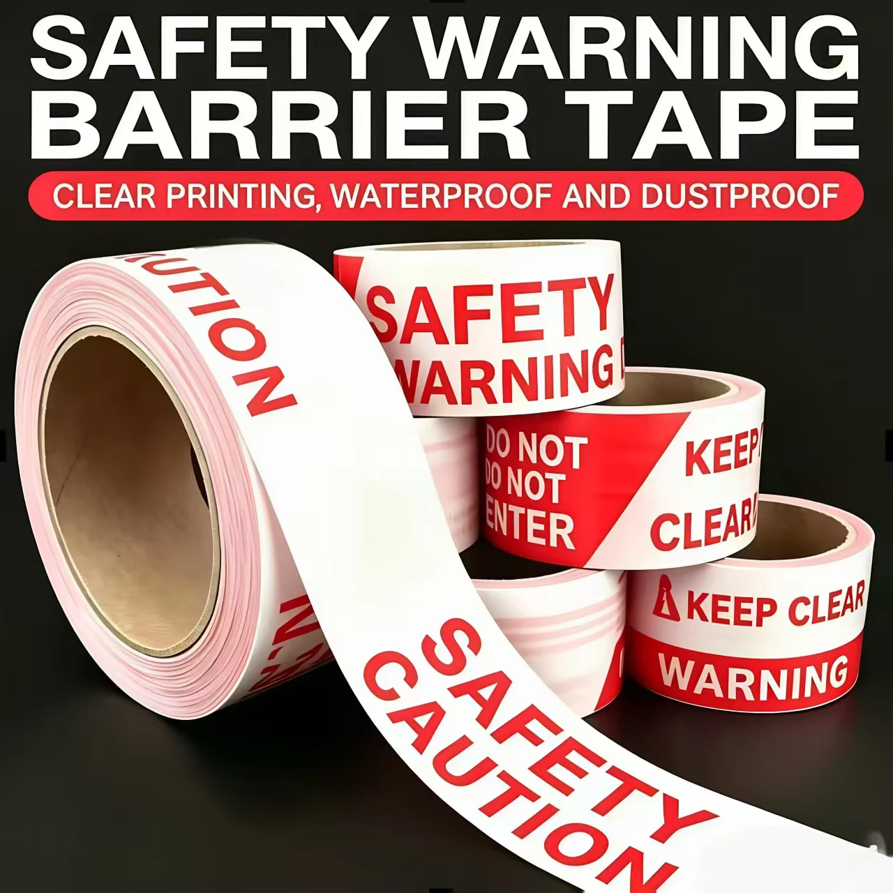 Red White Warning Tape Safety Barrier Tape 6cm*40m Disposable Isolation Tape Construction Site Caution Tape